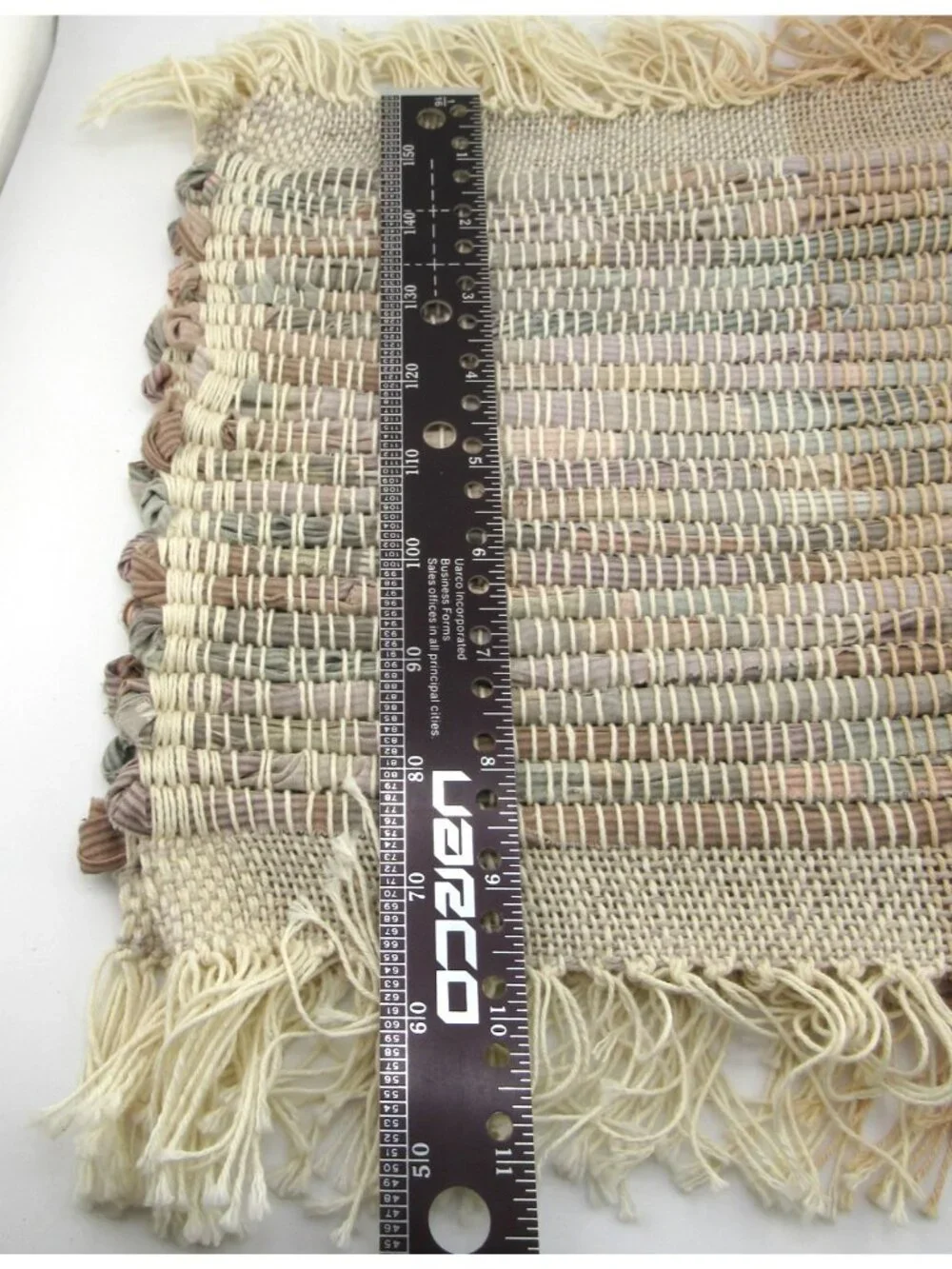 Vintage Handmade Lommed Cotton Rag Runner Farmhouse Country Primitive Cabin Chic